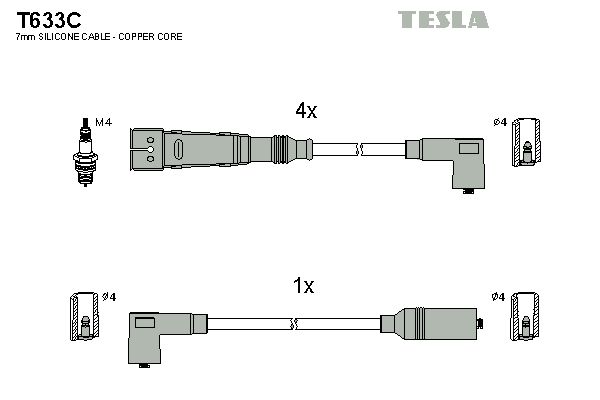 Sada kabelů pro zapalování TESLA T633C