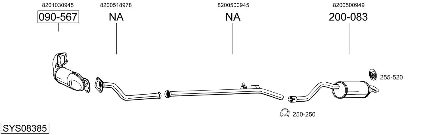 Układ wydechowy BOSAL SYS08385