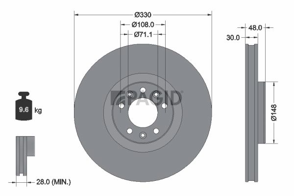 Tarcza hamulcowa PAGID 55834NC