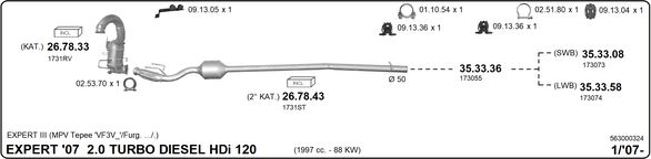 Układ wydechowy IMASAF 563000324