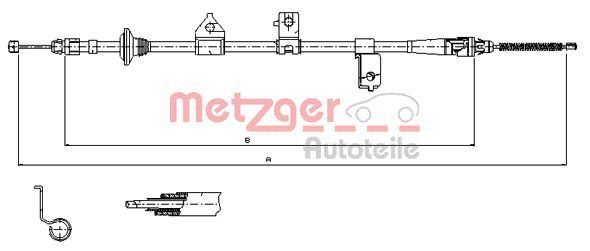 Cablu, frana de parcare METZGER 17.6027