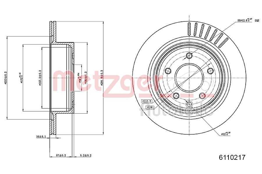 Tarcza hamulcowa METZGER AUTOTEILE 6110217