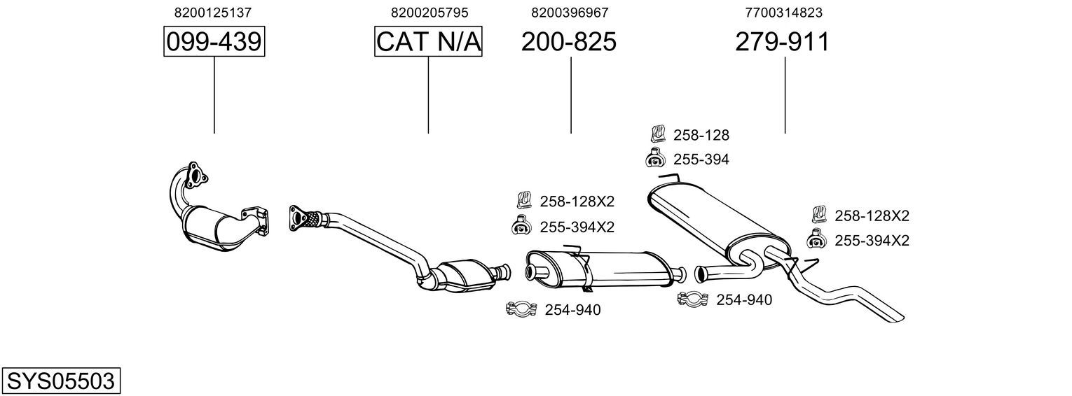 Układ wydechowy BOSAL SYS05503