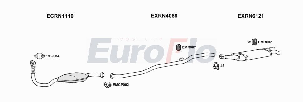 Układ wydechowy EUROFLO RNTWI120102LHD