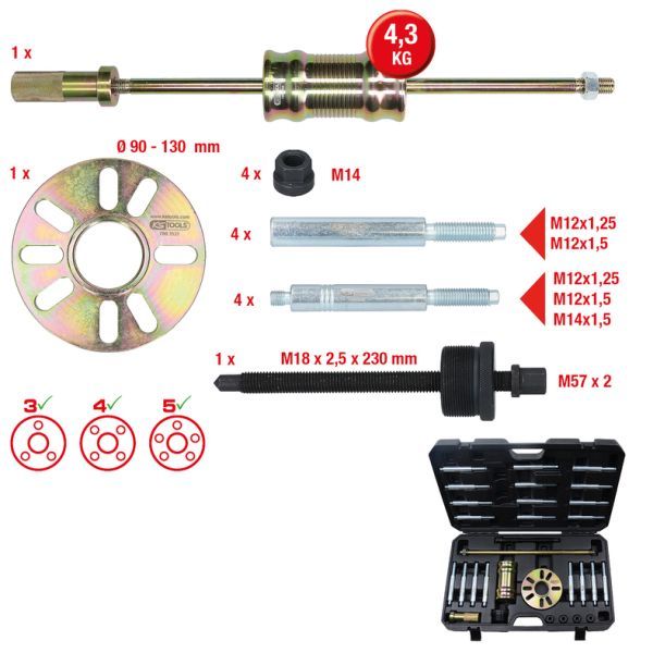 Set scule montare butuc/lagar roata KS TOOLS 700.1530