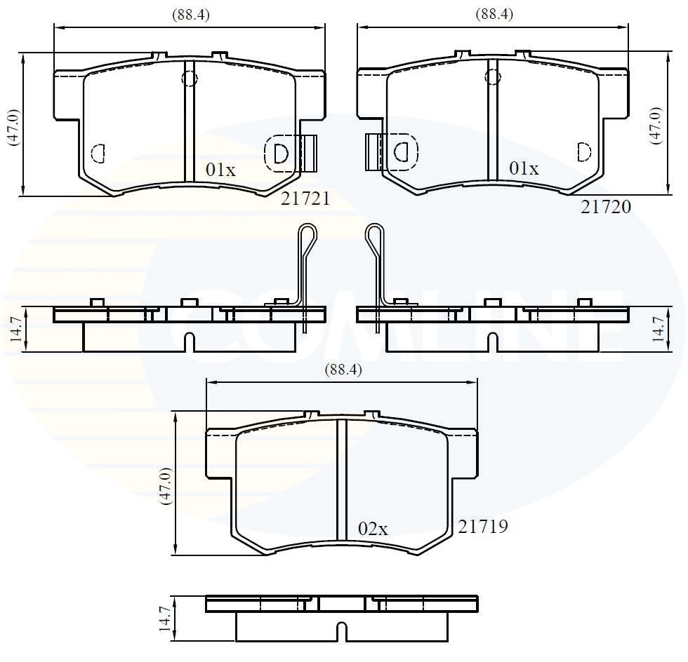 Zestaw klocków hamulcowych, hamulce tarczowe COMLINE CBP36049