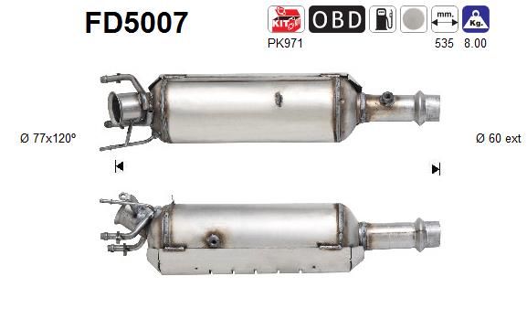 Filtr sadzy / filtr cząstek stałych, układ wydechowy AS 1731FV