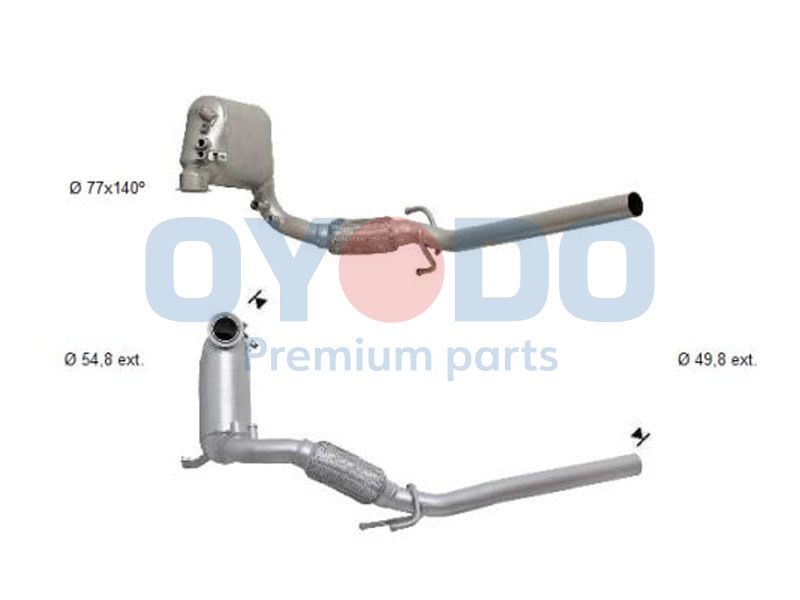 Filtr sadzy / filtr cząstek stałych, układ wydechowy OYODO 6Q0131723K