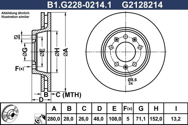 Tarcza hamulcowa GALFER B1.G228-0214.1