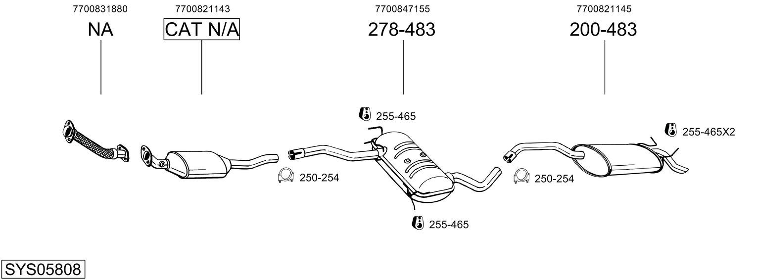 Układ wydechowy BOSAL SYS05808