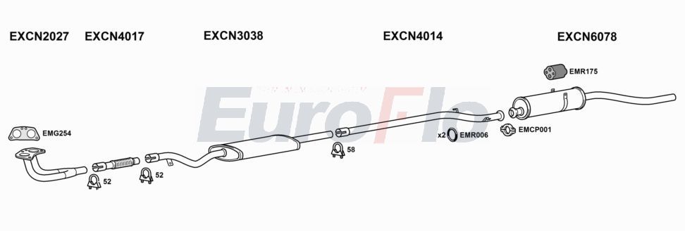 Układ wydechowy EUROFLO CNCX253001B