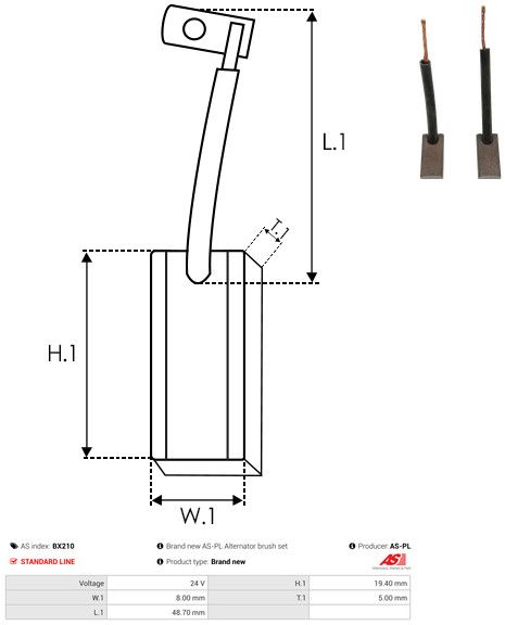 Levně Uhlíkový kartáč, generátor AS-PL BX210
