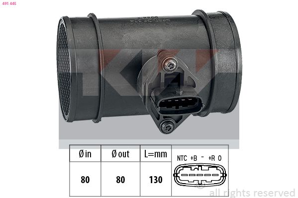 Przepływomierz masowy powietrza KW 491 445