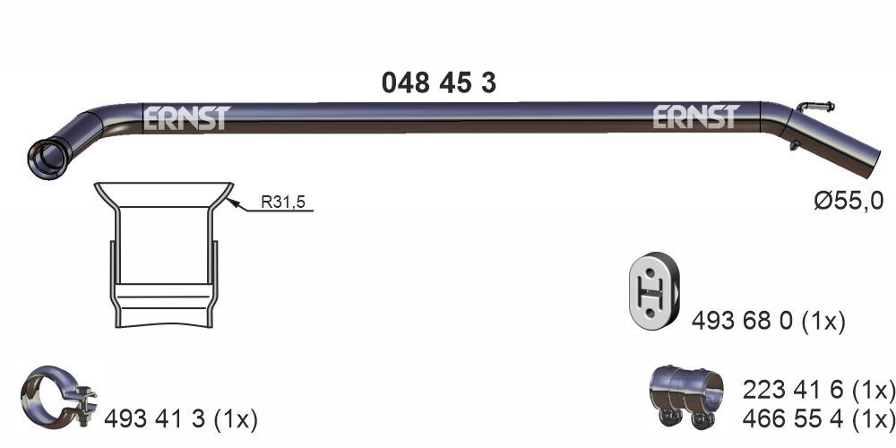 Výfuková trubka ERNST 048453