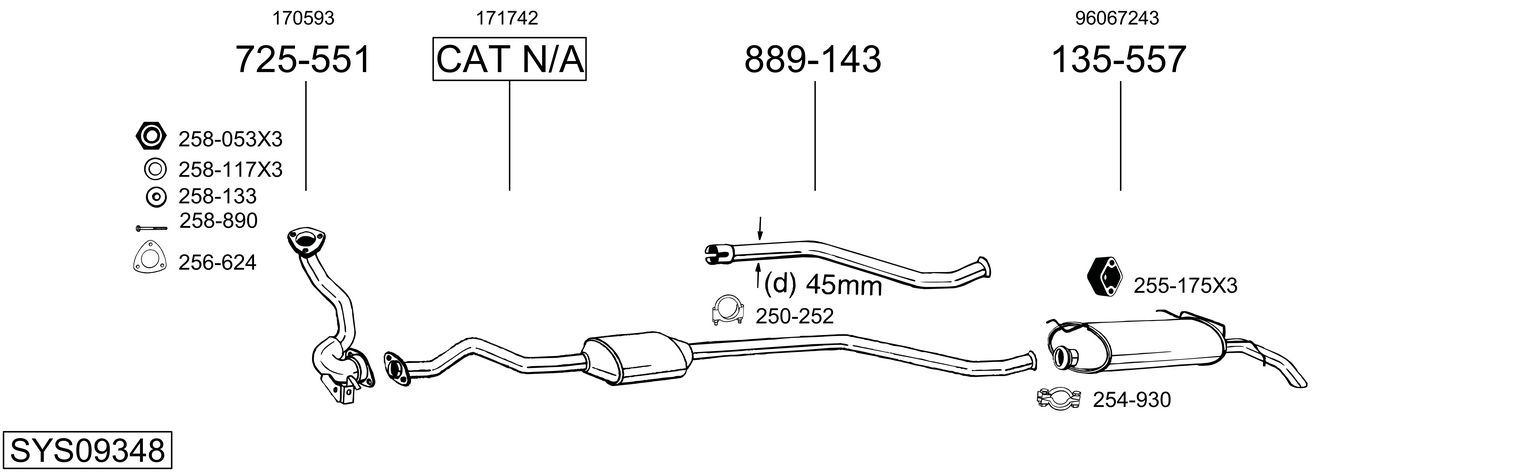 Układ wydechowy BOSAL SYS09348
