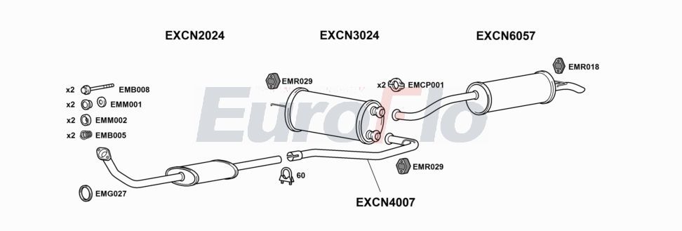 Układ wydechowy EUROFLO CNBX193008A00