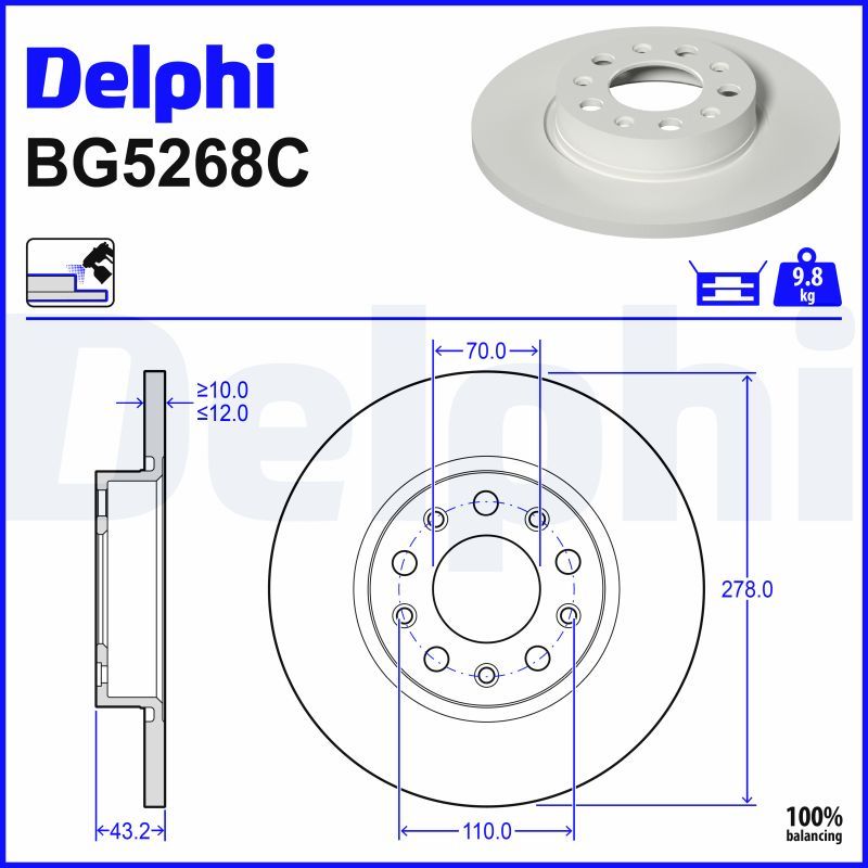 Disc frana DELPHI BG5268C
