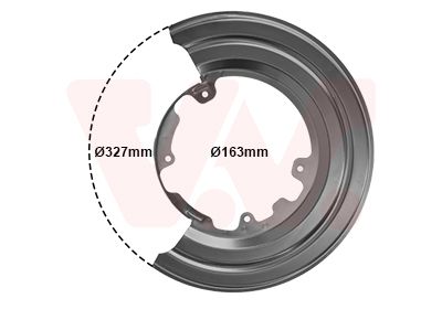Panel rozbryzgiwujący, tarcza hamulcowa VAN WEZEL 2812373