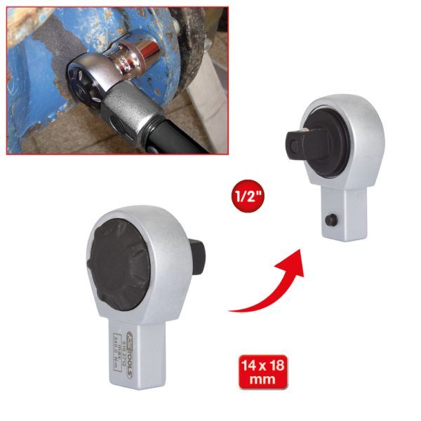 Cap interschimb. cu clichet reversibil, cheie dinamometrica KS TOOLS 516.2712