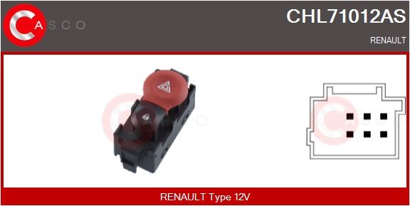 Levně Vypínač výstražných blikačů CASCO CHL71012AS