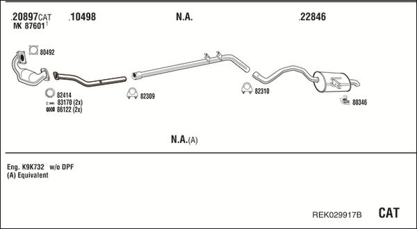 Układ wydechowy WALKER REK029917B