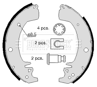 Zestaw szczęk hamulcowych BORG & BECK BBS6078