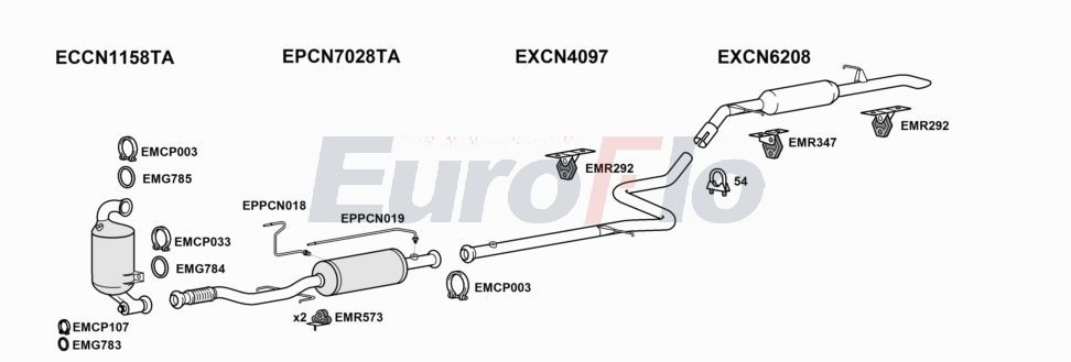 Układ wydechowy EUROFLO CNC3PI16D6010