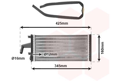 Wymiennik ciepła, ogrzewanie wnętrza VAN WEZEL 28006019