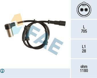 Czujnik, prędkość obrotowa koła FAE 78130