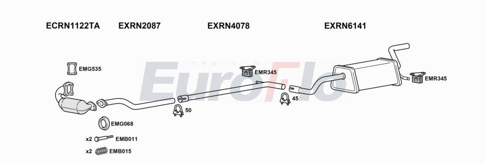 Układ wydechowy EUROFLO RNCLI15D1011
