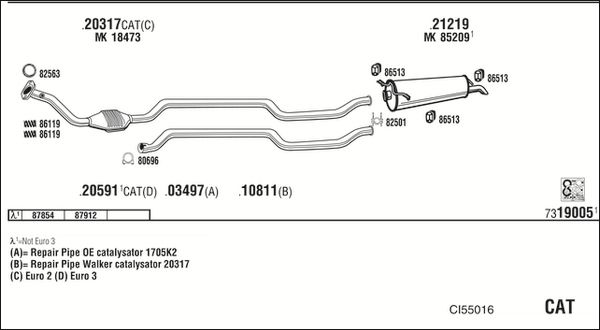 Układ wydechowy WALKER CI55016