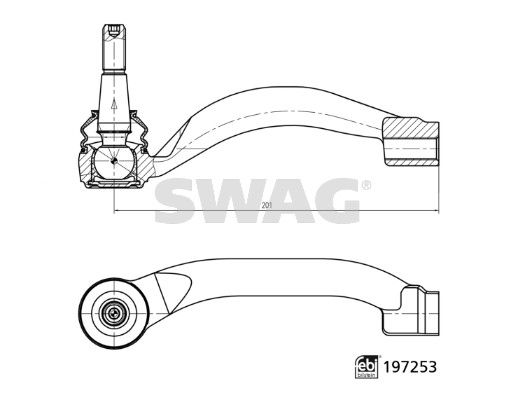 Końcówka drążka kierowniczego poprzecznego SWAG 33112535