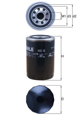 Filtr, pracovní hydraulika MAHLE HC 6
