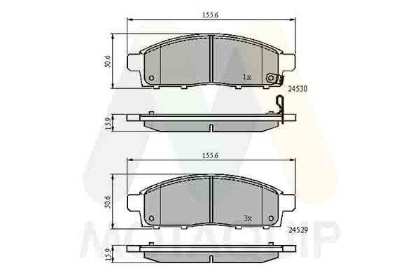 set placute frana,frana disc MOTAQUIP LVXL1336