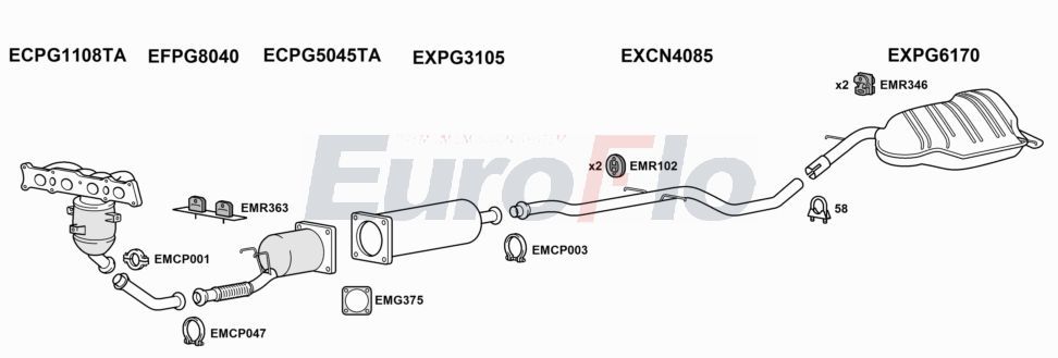 Układ wydechowy EUROFLO CNC5183008C