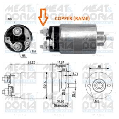 Włącznik elektromagnetyczny, rozrusznik MEAT & DORIA 46007