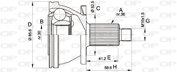Jeu de joints, arbre de transmission