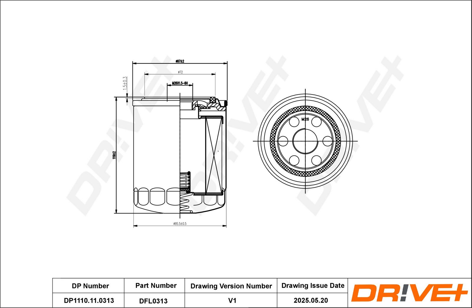Filtru ulei Dr!ve+ DP1110.11.0313