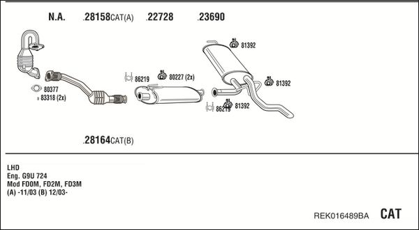Układ wydechowy WALKER REK016489BA
