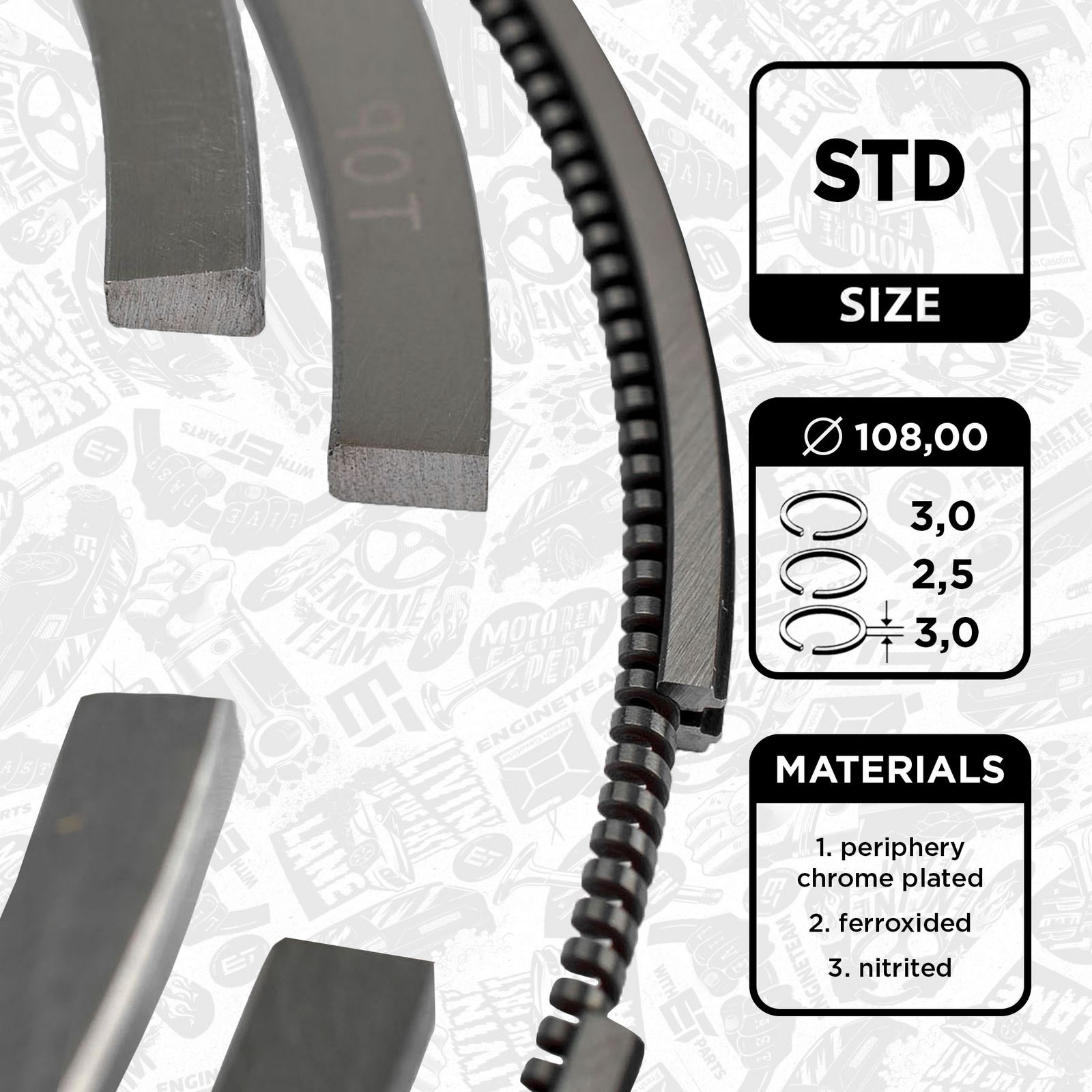 Set segmenti piston ET ENGINETEAM R1003000