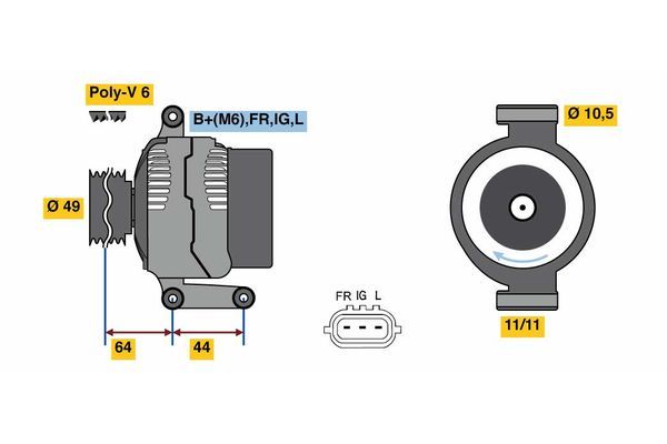 Alternator BOSCH 0 986 080 610
