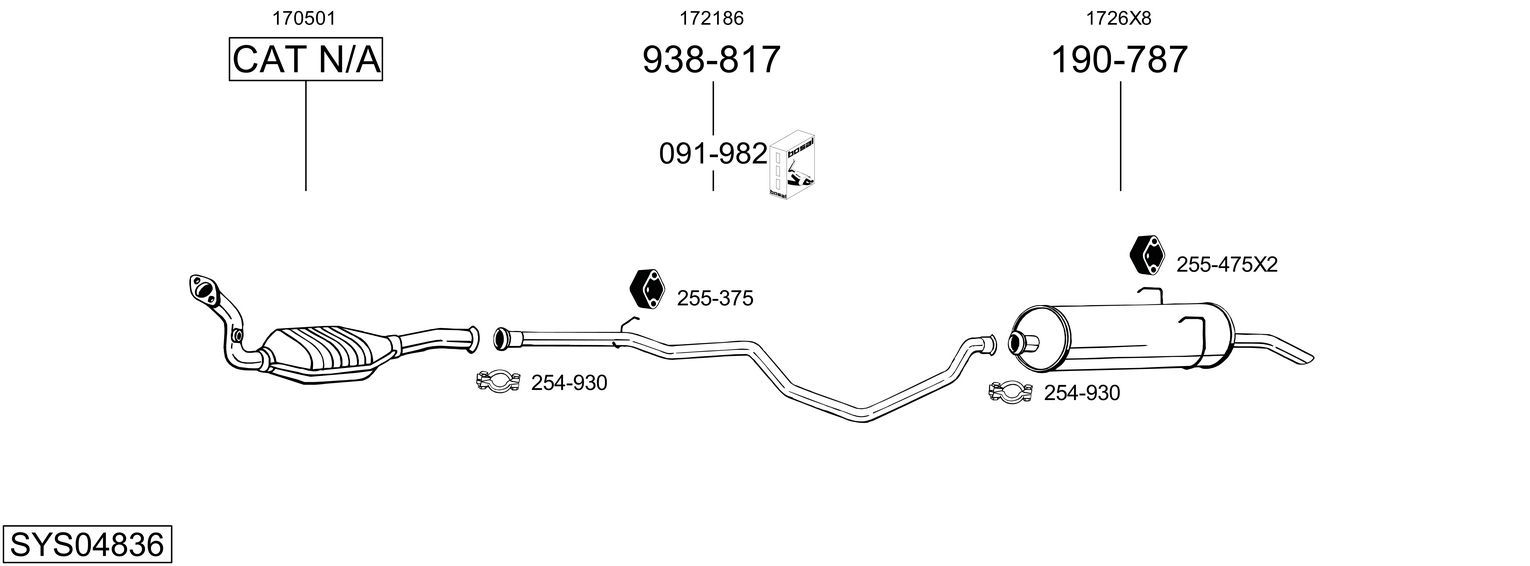 Układ wydechowy BOSAL SYS04836