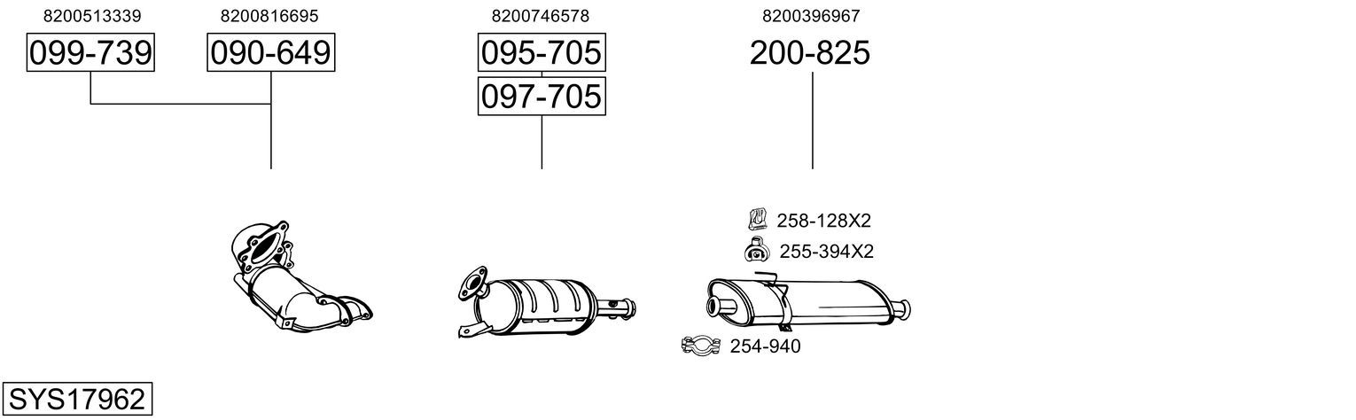 Układ wydechowy BOSAL SYS17962
