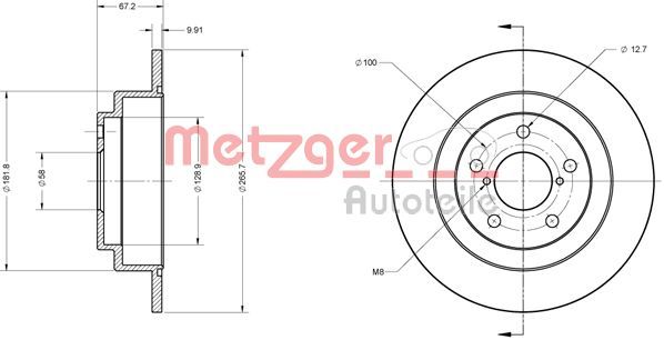 Tarcza hamulcowa METZGER AUTOTEILE 6110110