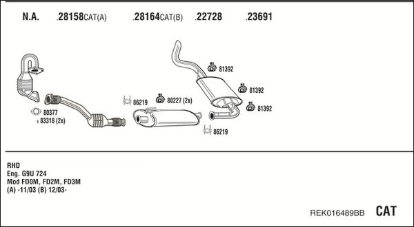 Układ wydechowy WALKER REK016489BB