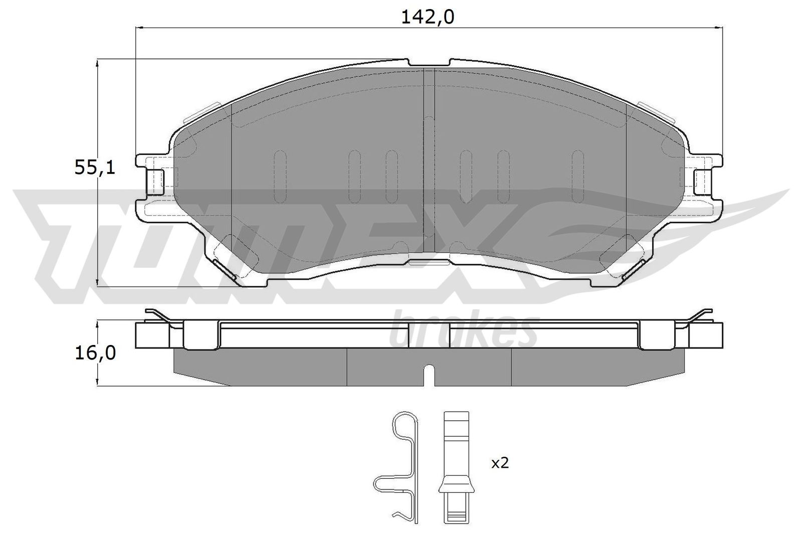 Levně Sada brzdových destiček, kotoučová brzda TOMEX Brakes 18-13