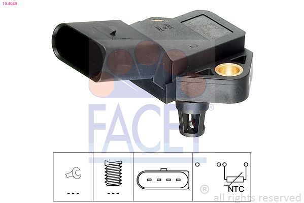 Sensor, insugslufttemperatur FACET 10.4040 för SEAT, SKODA, VW
