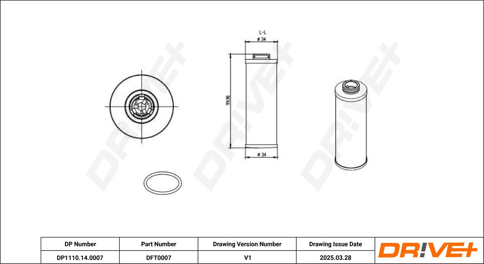 Filtru hidraulic, cutie de viteze automata Dr!ve+ DP1110.14.0007