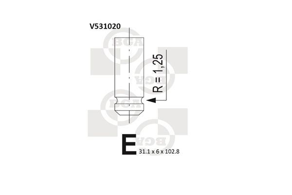 Výfukový ventil BGA ZAWORY PROWADNICE V531020
