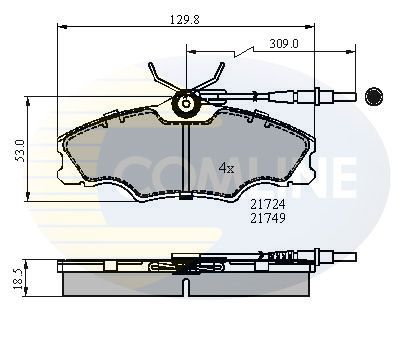 Zestaw klocków hamulcowych, hamulce tarczowe COMLINE CBP1433